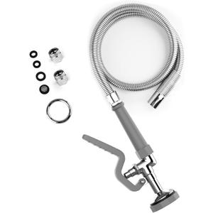 Pre Rinse Spray Valve with 45 Stainless-Steel Hose,1.42 GPM Pre Rinse Sprayer Commercial Sink Sprayer with Ergonomic Handle Commercial Faucet Parts,Fit for Dish Washing Spray Gray