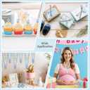 30 Sets Winnie Pacifier Necklaces for Baby Shower, It's a Girl Baby Shower Favors, 30 Sets Blue Acrylic Pacifiers with Blue Ribbon, Pooh Pacifier Necklace Gifts for Girls, Girl Bear Party Decor