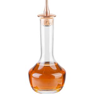Restaurantware Bar Lux 3.5 Ounce Bitters Bottle 1 Professional Grade Bitter Glass - With Copper-Plated Dasher Top For Cocktails or Desserts Clear Glass Dasher Bottle Use At Homes or Bars