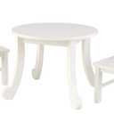 KidKraft Wooden Queen-Anne Style Lil' Doll Table & Chair Set for 18-Inch Dolls - White, Gift for Ages 3+