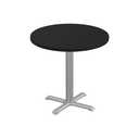 Correll 30" Round Black Granite Cafe Table, HPL Steel Base