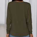 Zenlonr Long Sleeve Tops for Women Fall Fashion Outfits 2025 Crewneck Knit Basic Tee Shirts Business Casual Tops (L)