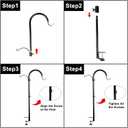 WOSIBO 2 Pack Three Span Deck Hook, 37 Inches Deck Bird Feeder Pole, Hanging Baskets Porch Multi-Hook for Deck Kit with Three Branches for Plant Hangers, Lanterns, Wind Chimes and More