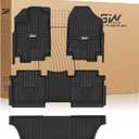 3W Floor Mats Fit for Honda Odyssey 2026 2025-2018, TPE All Weather Custom Fit Floor Liner 1st, 2nd, 3rd Row Car Mats, Black