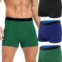 Men's Incontinence Underwear, 150 ML Absorbency Washable and Reusable Cotton Leakproof Protection Boxer Briefs 3 Pack (Multicolor02, Large)