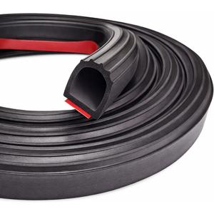 D Shape Door Rubber Seal Weather Stripping for Truck Camper Doors, 1 Inch EPDM Self Adhesive Rubber Seal Strip for Fill Gaps, Heavy Duty RV Slide Out Exterior Use (13 ft)