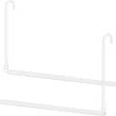 Hanging Closet Rod, 2 Pack Adjustable Height & Width Closet Rods for Hanging Clothes-Closet Extender Hanging Rod Space-Maximizing Design Suitable for Hanging and Drying Clothes, White