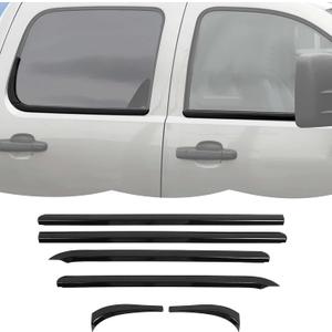 RT-TCZ Window Trim Strip Cover Window Molding Trim Cover Decoration Exterior Accessories for Chevy Avalanche/Suburban/Tahoe/Silverado 2007-2013,for GMC Yukon/Sierra 2007-2013 (Black)