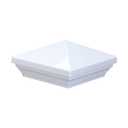 Myard Screw-Free Universal Fence Pyramid Top Cap fits Post 4 x 4 Inches (Actual Post Size 3.5'' x 3.5'', 89mm x 89mm) Porch, Handrail, Railing, Fence, Glue-On Design (Qty 1, White)