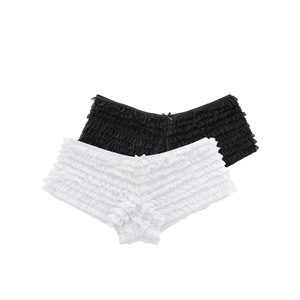 SHARICCA Womens Sexy Mesh Ruffle Panties Booty Boy Shorts Underwear S/M