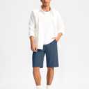 G Gradual Casual Shorts for Men 11" Lightweight Men's Golf Shorts Stretch with 3 Pockets Quick Dry Summer Breathable Shorts (Blue, XL)