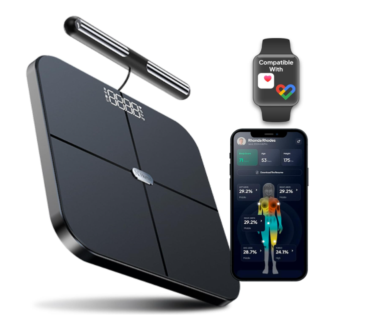 The Body Pod - Home Body Analyzer and Free Bluetooth App - 45+ Key Health Metrics - Accurate Personalized Data - Body Composition Scale - Smart Scale for Body Weight - HSA & FSA Eligible