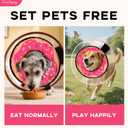 Inflatable Dog Cone Collar with Detachable Sturdy Shield,Soft&Lightweight-Ideal for Post-Surgery Recovery and Daily Wear,Suitable for Small Medium Large Dog Breeds(Donut Pink,XL)