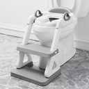 Potty Training Seat with Step Stool Ladder for Kids and Toddler,Wiifo Sturdy Potty Ladder with Soft Padded Cushion for Toddler Boys and Girls(Light Grey) 2025 New Version