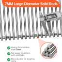 1Pack 7MM Stainless Steel Grill Steel Wire Cooking Grid Rock Grates Replacement Parts for Charbroil 3 Burner Grill 463343015 463335115 ,for Charbroil 4 Burner Grill 463343819 463344015 Replaces Parts