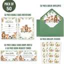 Yuzioey 50 Woodland Baby Shower Invitations, Forest Woodland Greenery Invitations Macthing Envelpoes, Diaper Raffle Tickets, Book Request Cards, Forest Creatures Invitations