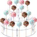 36 Holes Cake Pop Display Stand 3-Tier Clear Acrylic Lollipop Holder Cake Pop Stand for Displaying Candy Dessert, Round Cupcake Display Holder for Birthday, Party, Anniversary,Candy Bar