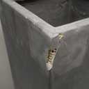 Kante 23.6" H Tall Rectangular Concrete Planter, Modern Square Diameter Plant Pot with Drainage Hole and Rubber Plug for Indoor Outdoor Home Patio Garden, Charcoal