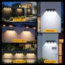 11.81inch Solar Fence Lights Outdoor Waterproof, 3-Mode (3000K/4000K/6000K),4 LED with Upgraded High-Efficiency Solar Panel & Wide Beam for Backyard/Patio/Deck/Step/Home Improvement(4 Pack)