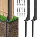 Fence Post Repair Kit, Heavy Duty Fence Post Repair Stakes, Fences Post Anchor Ground Stakes, Fencing Repair Kits for Wood Posts, Repair Tilted and Broken Wood Support (2 Pcs)