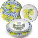 Trendables Floral Paper Plates 40 Pcs Fancy Disposable Plates for Party Set - 20 Guests 20 X 8 Small Paper Plates Dessert Plates & 20 X Large Paper Plates 10 Inch Paper Plates Bulk | Tuscan