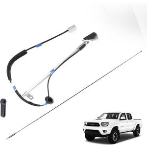 Antenna Kit Assembly Manual Type with Antenna, Ornament, Nut & Base Compatible with 2005-2015 Toyota Tacoma, Replaces OEM #86300-04070, 86309-04110, 86396-04040