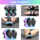 Toddler Kids Bike Helmet Set for Boys Girls Color Gradient Adjustable Skateboard Helmet Protective Gear Set Knee Elbow Wrist Pads for Bike, Roller, Scooter, Cycling, Balance and More Sports (Small: 20.1"-21.2", Pink-Blue-Green)