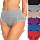 MISSWHO Cotton High Waisted Soft Womens Underwear Breathable Panties, Multipack Size S, EU 38