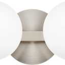 Bathroom Vanity Light Fixtures, Modern 2 Lights Globe Wall Sconce Lighting Brushed Nickel, Porch Wall Mount Light Fixture for Bathroom, Mirror Cabinets Hallway Stairs (Brushed Nickel, 2-Light)