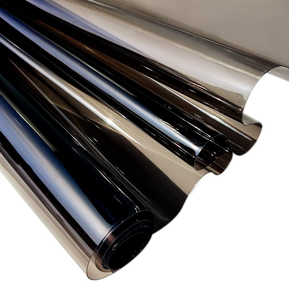 30x135cm Transparent PVC Vinyl, 0.4mm Neon Solid Color Waterproof Fabric Super Clear Mirrored Foil Roll for Making Handags Bows DIY Decor, Gray