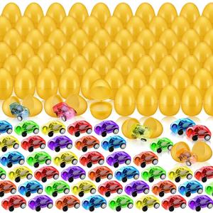 Jerify 50 Pcs Easter Basket Stuffers Prefilled Easter Egg Fillers Race Car Party Favors for Basket Stuffers Eggs Classroom Prize Supplies Theme Party Gifts Favors