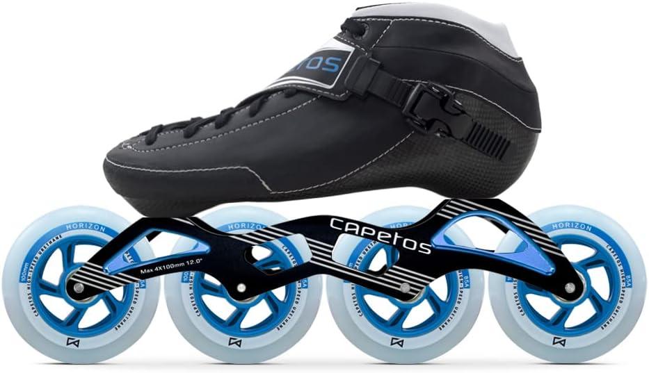 Speed Inline Racing Skates - Carbon Fiber Composite Speed Skate for Men, Women, and Kids - Indoor/Outdoor Skating (42/8.5)