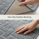 Runner Rug 7 ft, Non-Slip Washable Rug, Grey Textured Carpet for Kitchen Hallway Laundry Entryway, Rubber Backing, Indoor, Rolled in Box (26" x 7'), Custom Size Floor Runner
