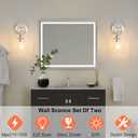 Wall Sconces 2 Pack Vanity Light Fixture for Bathroom Nickel