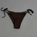 Rajputana Women's Tie Side Solid Bikini Bottom String Sexy Brazilian Bathing Suits Bottoms (Medium, Brown)