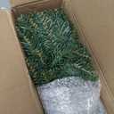 HOMCOM 5' Tall Pre-Lit Slim Noble Fir Artificial Christmas Tree with 110 Warm White LED Lights and 294 Tips, for Christmas Decoration, Green