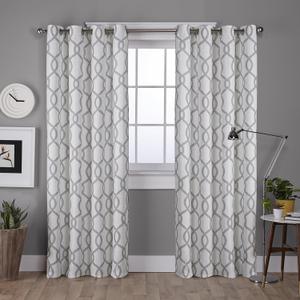 EXCLUSIVE HOME Kochi Light Filtering Linen Blend Grommet Top Curtain Panel Pair, 52x84, Dove Grey