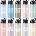10 Pack Back to School Teacher Gifts, 20 oz Reusable Water Bottles with Quotes, Bulk Teacher Appreciation Gifts for First Day of School, Welcome Back Gift for Women Men(Macaron Color,Classic)