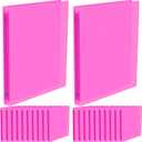 Fulmoon 24 Pcs 3 Ring Plastic Binders Bulk with 2 Pockets Flexible Binder with Transparent View Cover Plastic Binder For Home Office(1 Inch,Pink)