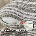 AmHoo Pack of 2 Textured Boucle Throw Pillow Covers Accent Striped Cozy Soft Decorative Couch Cushion Case for Chair Sofa Bedroom Living Room Home Decor 20 x 20-Inch Desert Taupe