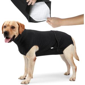 HEYWEAN Full Body Dog Diaper with a Puppy Nappies Physiological Dog Surgery Recovery Suit for Male Female Dogs (X-Small, Classic Black)