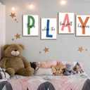 4Pcs Kids Playroom Wall Art Childrens Playroom Canvas Posters Prints Boy Kids Room Let's Play Wall Decor Pictures Toddler Nursery Bedroom Artwork Decoration (Playroom, 12x16in3pcs poster)