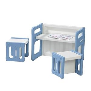 Kids Table and 2 Chairs Set, Montessori Weaning Table and Chairs for Toddlers Age 1-6, Plastic Activity Table for Reading/Eating/Playing, Gift for Boys & Girls