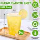 SIUQ 2000 Pack 9 oz Clear Plastic Cups, Disposable Water Cups, Cold Party Drinking Cup for Picnic, BBQ, Wedding, Travel, Halloween, Christmas, Events