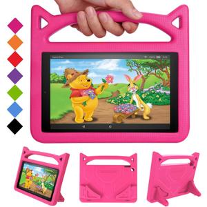 Fire HD 10 Tablet Case 2019 (Previous Model)-SHREBORN Shockproof Kid-Proof Cover with Stand Kids Case for Amazon Fire HD 10 Tablet(2019/2017/2015 Release) NOT for 2021 Released 11th Generation (New Pink)