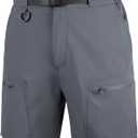 FREE SOLDIER Men's Cargo Hiking Shorts with Belt Lightweight Quick Dry Tactical Shorts with Pockets for Casual Work Golf (34W x 8L, Gray Blue)