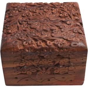 Wooden Decorative Treasure Chest Box (dark brown)