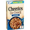 Cheerios Oat Crunch Almond Breakfast Cereal, Made with Whole Grain, Family Size, (24 Ounce (Pack of 1)) BB Date: 03/02/2027