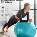 Trideer Yoga Ball for Exercise, Pilates, Core & Balance Training, Stability Ball for Pregnancy & Birthing Prep, Physical Therapy, Daily Stretching, Office Chair for Active Sitting, Quick Pump Included (Turkis, M(19-22ines/48-55cm))