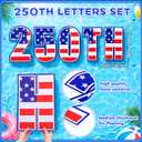 5 Pack Patriotic Pool Floating Letters, 250th Anniversary Foam Float Board, 19.7 x 11.8"
